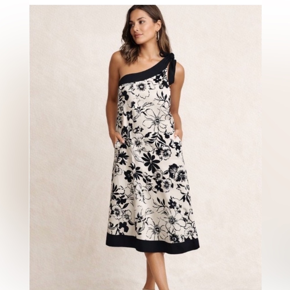 Abercrombie & fitch Women's
One-Shoulder Scarf Midi Dress